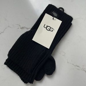 NEW UGG Womens ​Flip-Top Fingerless Gloves, One Size, Black